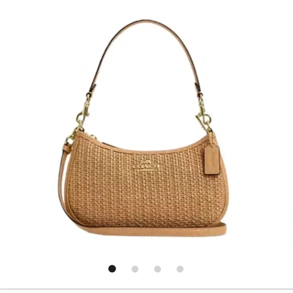 Coach Teri straw bag with gold hardware - Picture 1 of 4